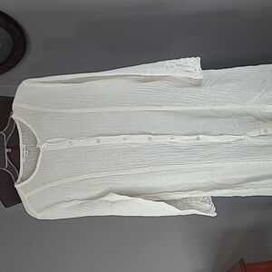 NWOT CURRENT TERRA BUTTON DOWN DRESS LONG SLEEVE WITH CROACHED BOTTOM